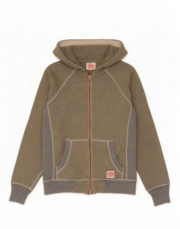 Superdry Herren-Kapuzenpullover mit Reißverschluss, groß, graue Farbblock-Baumwolle