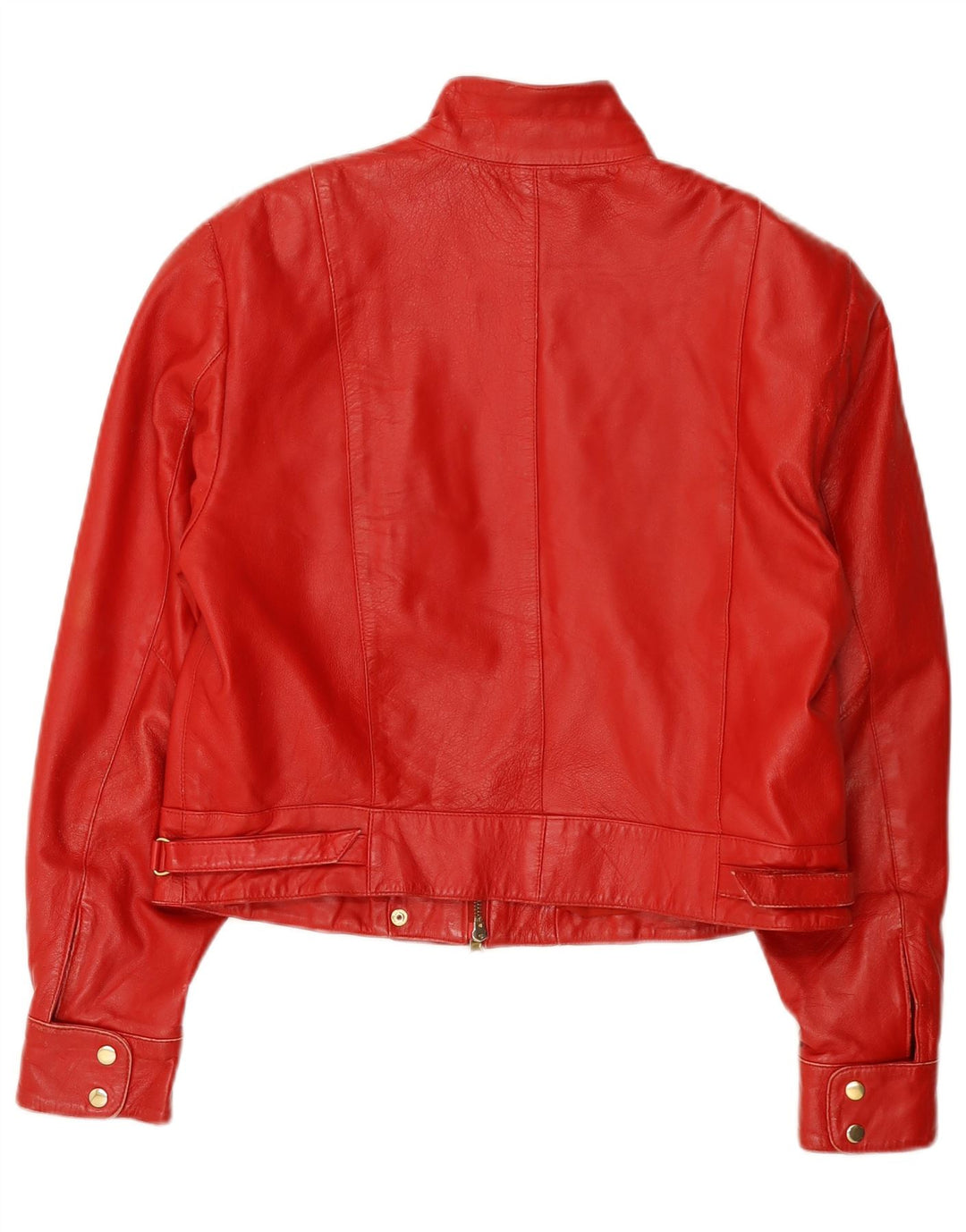 Yuppie Damen Crop Lederjacke EU 40 Mittelrot