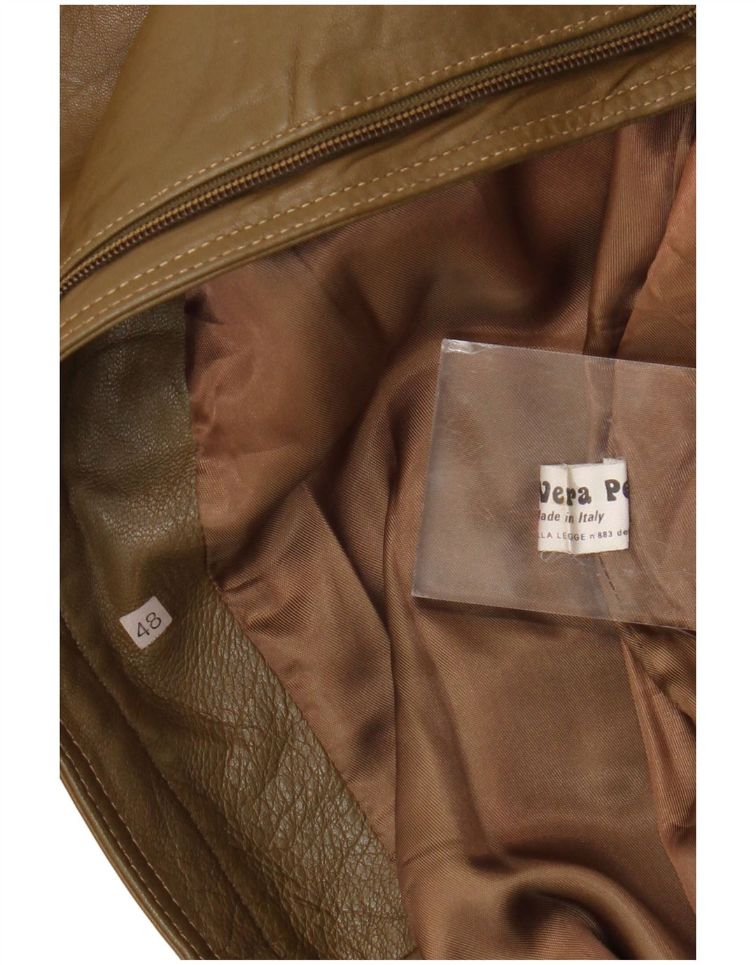 Vintage Herren Lederjacke IT 48 Mittelgrünes Leder