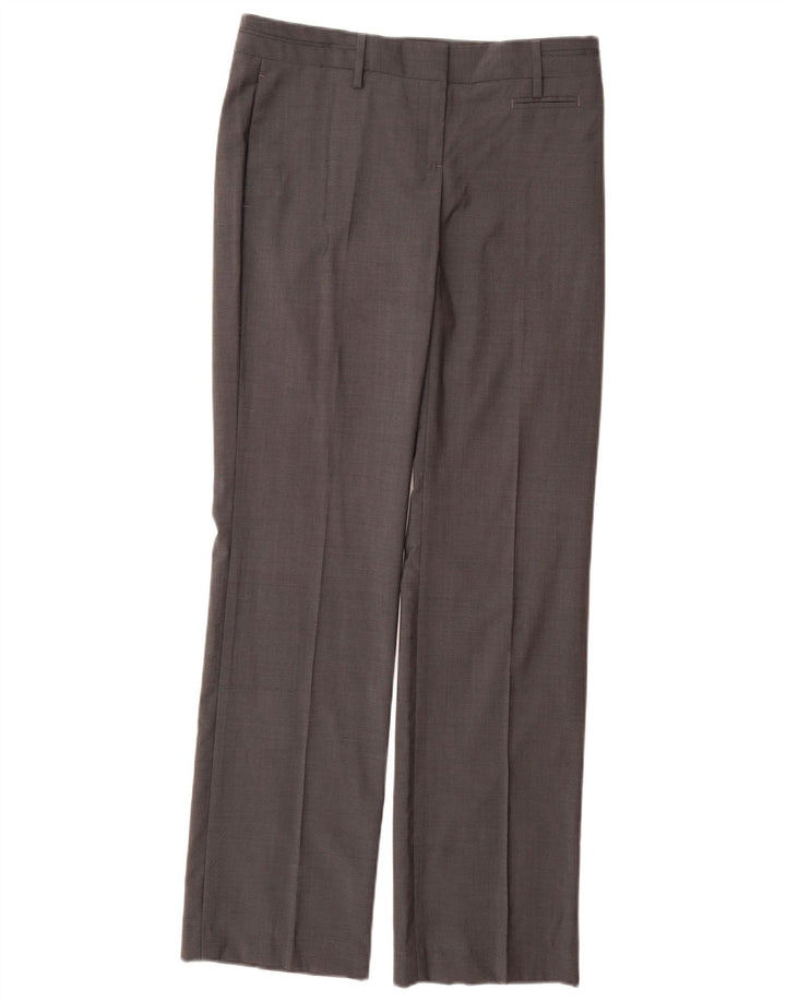 MASSIMO DUTTI Gerade Damen-Anzughose EU 38 Small W28 L33 Graue Wolle