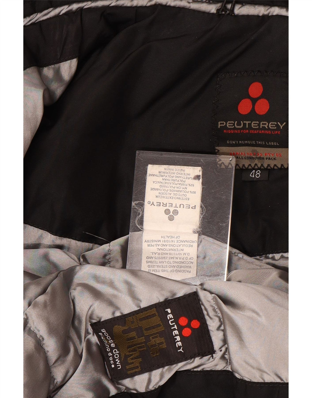 PEUTEREY Wattierter Damenmantel mit Kapuze IT 48 XL Schwarz Polyamid