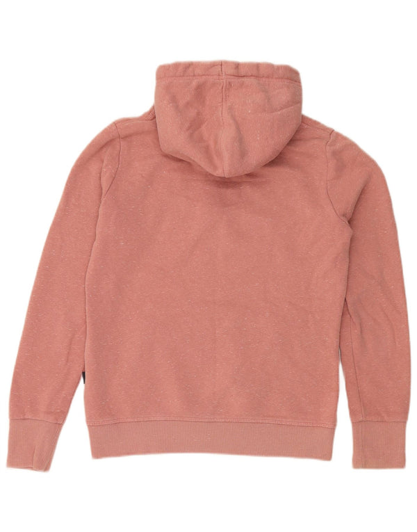Superdry Graphic Hoodie-Pullover für Damen, UK 12, mittelrosa gefleckte Baumwolle