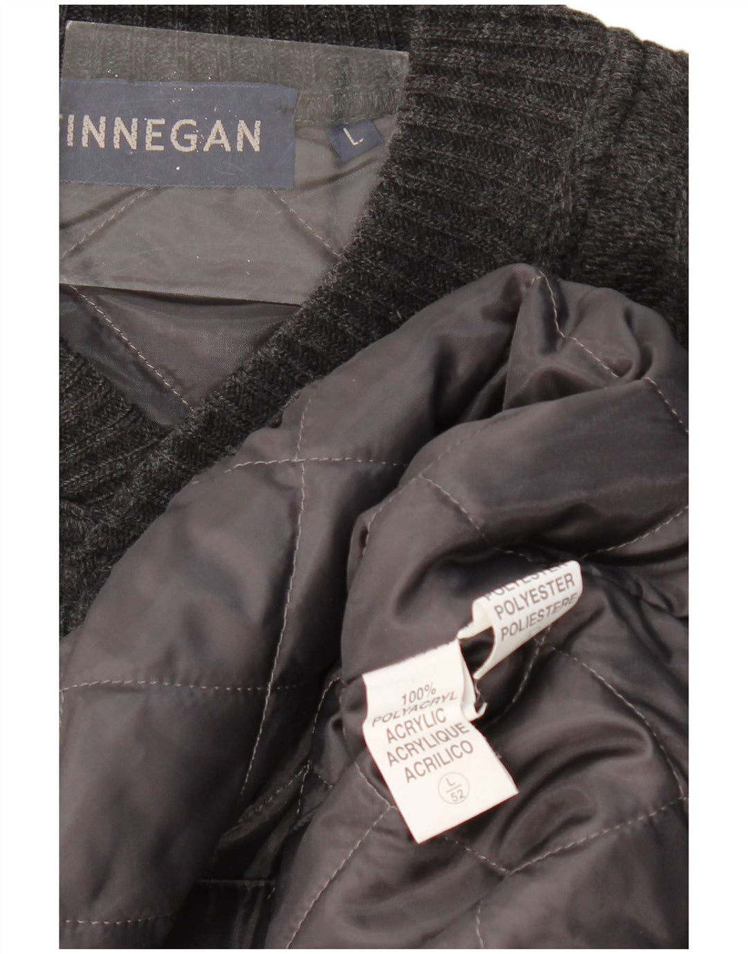 FINNEGAN Herren-Strickjacke, groß, grau, geometrisch, Acryl