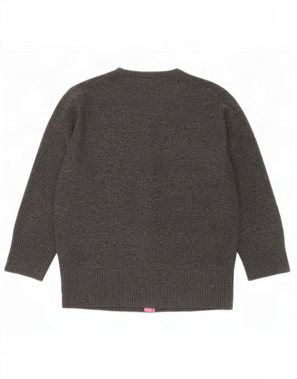 Gap Damen-Strickjacke mit 3/4-Ärmeln, Gr. 14, Größe L, graue Lammwolle
