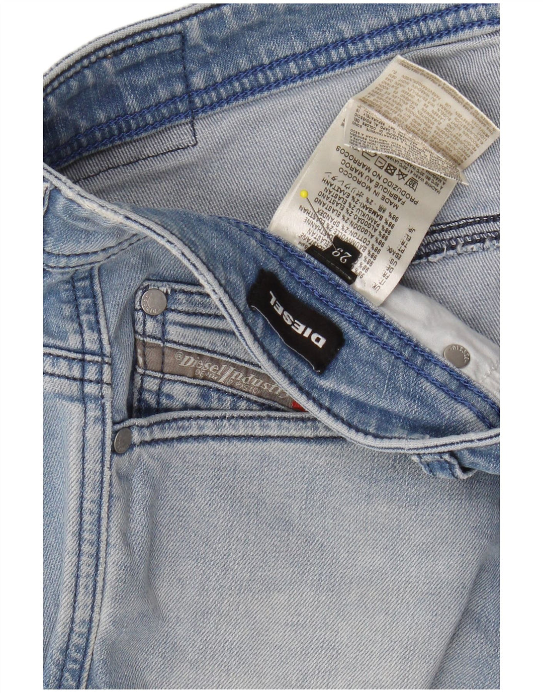 DIESEL Damen Jeansshorts W29 mittelblaue Baumwolle
