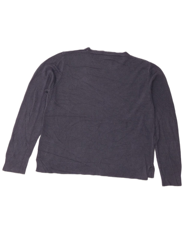 Marks & Spencer Damen-Pullover mit Rundhalsausschnitt, Gr. 18, XL, Marineblau, Acryl