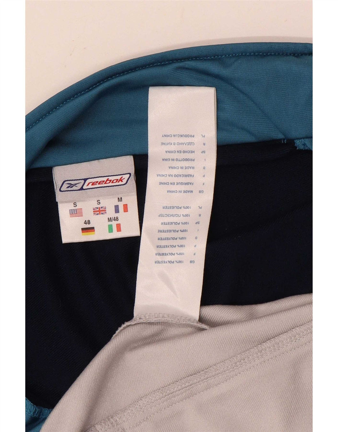 Reebok Herren-Trainingsanzug mit lockerer Passform, Oberteil, Jacke, Größe S, Weiß, Farbblock