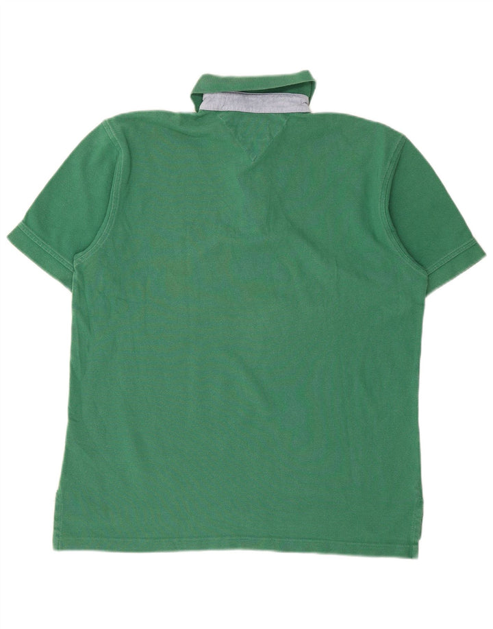 TOMMY HILFIGER Mens Polo Shirt Small Green Cotton