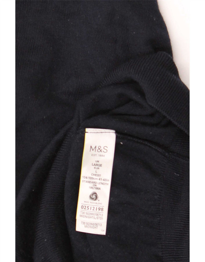 Marks & Spencer Herren-Pullover mit Rollkragen, groß, Marineblau, Acryl