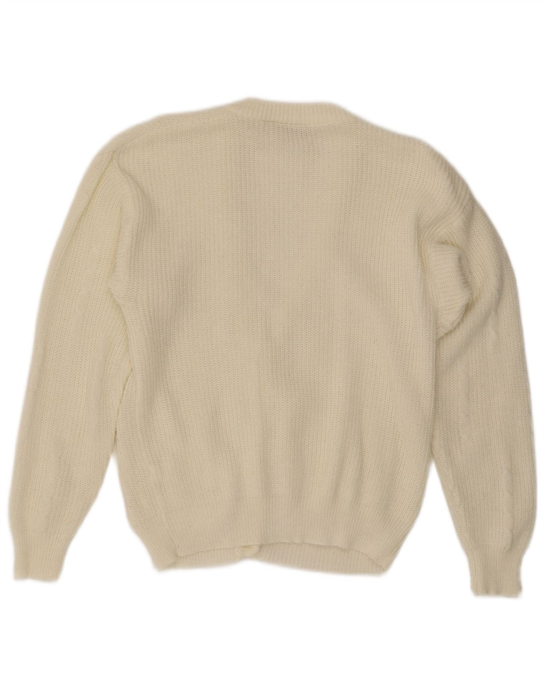Vintage Damen Cardigan Pullover EU 40 Mittelweiß Polyacryl