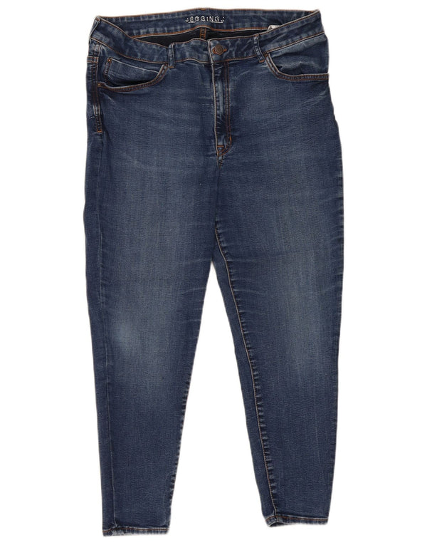 Marks & Spencer Womens Crop Jegging Jeans UK 16 Large W32 L25 Blue Cotton