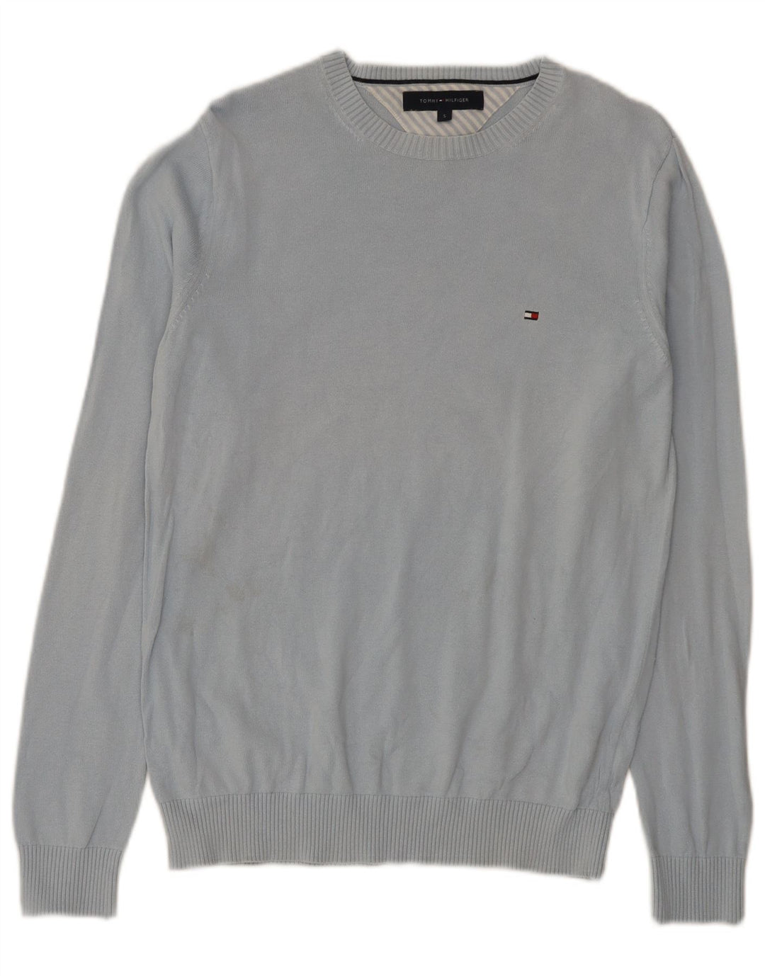 Tommy Hilfiger Herren-Pullover, reguläre Passform, Rundhalsausschnitt, Größe S, blau, Baumwolle