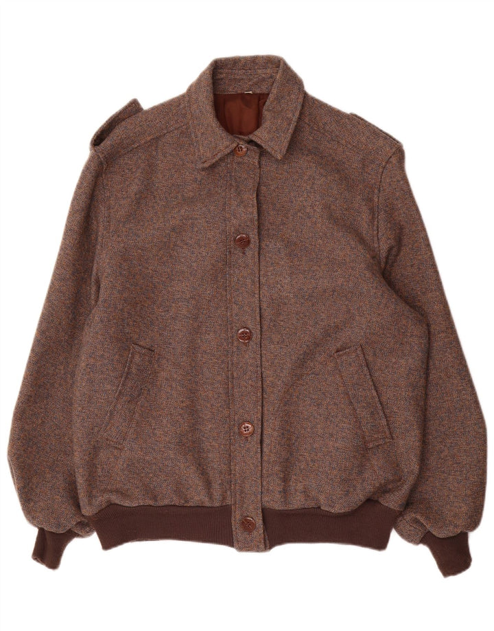VINTAGE Damen Militär-Bomberjacke IT 42 Mittelbraun