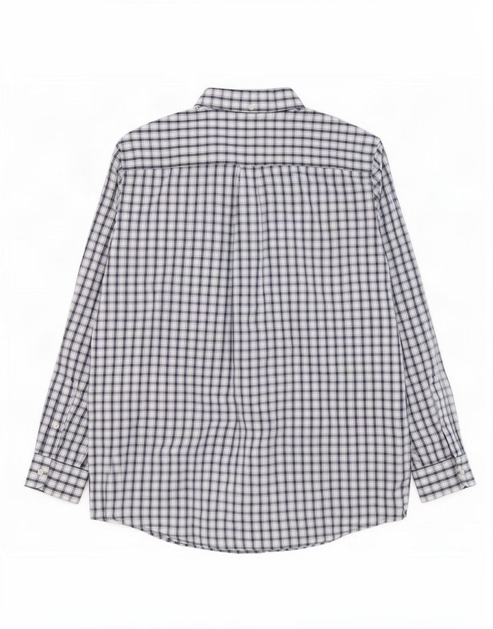 Chaps Herrenhemd XL, marineblau, kariert, Baumwolle