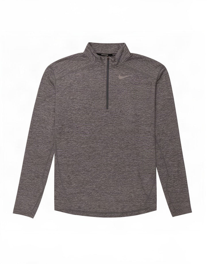 Nike Herren Dri Fit Pullover-Trainingsanzugoberteil mit Reißverschluss, Größe S, Grau meliert