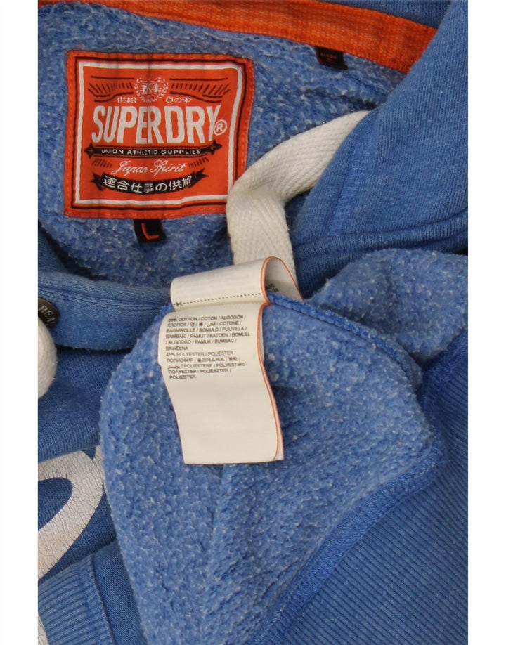 Superdry Herren-Kapuzenpullover mit Grafik, groß, aus blauer Baumwolle
