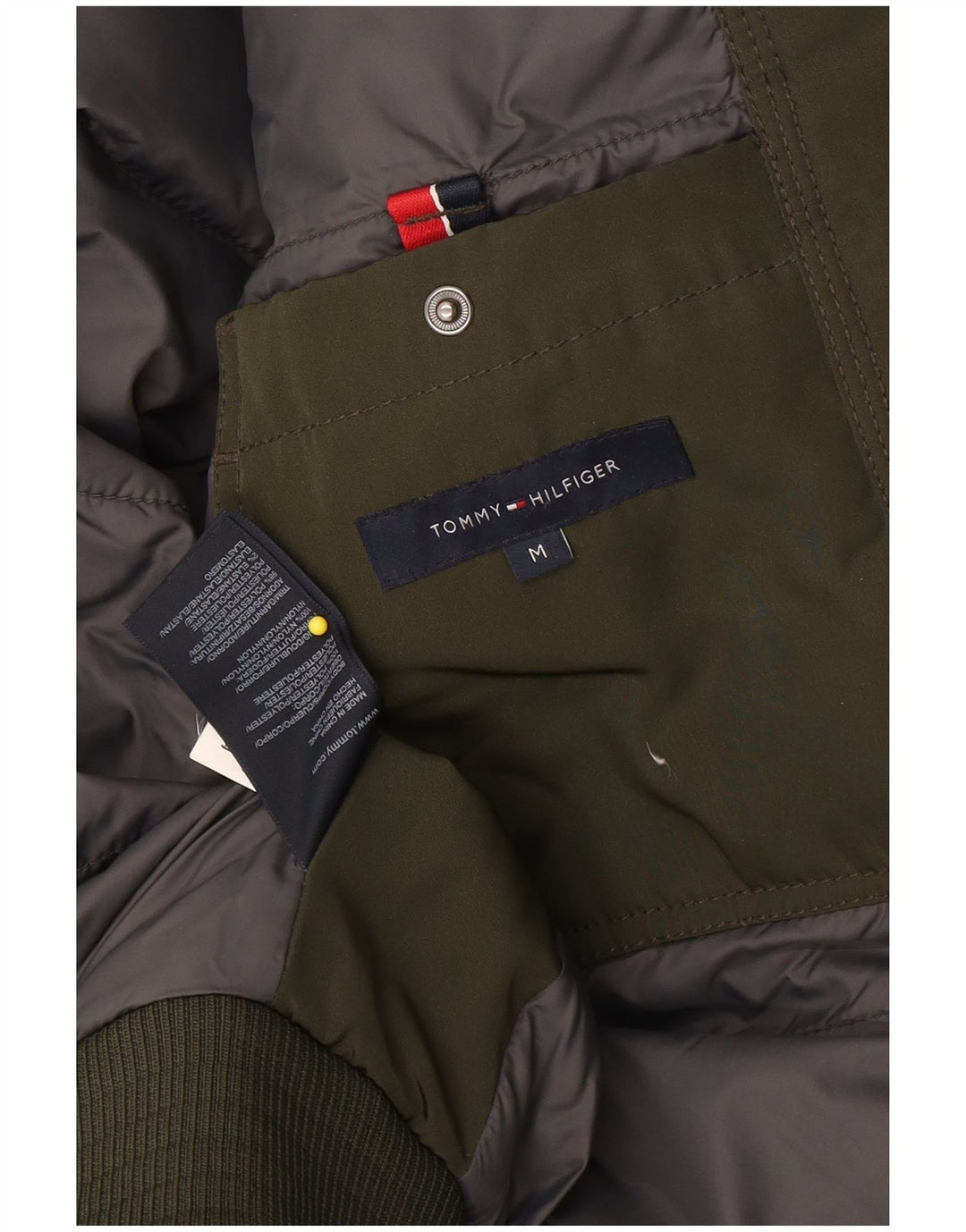 Tommy Hilfiger Herren Wattierte Jacke UK 38 Mittelgrünes Polyester