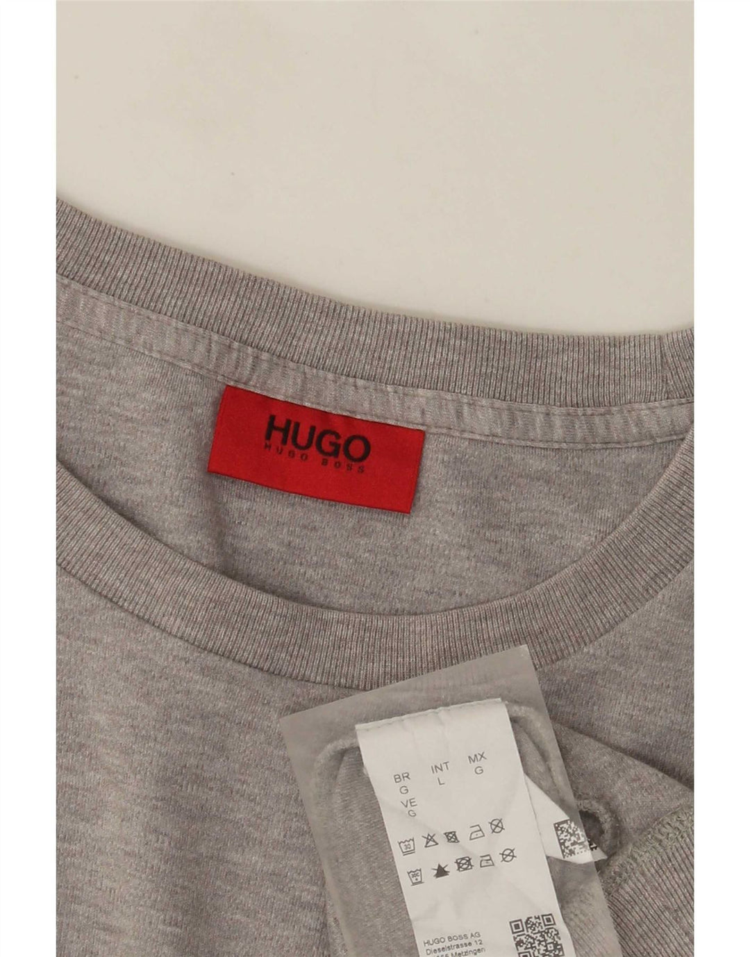 Hugo Boss Herren-Sweatshirt mit Grafik, groß, graue Baumwolle