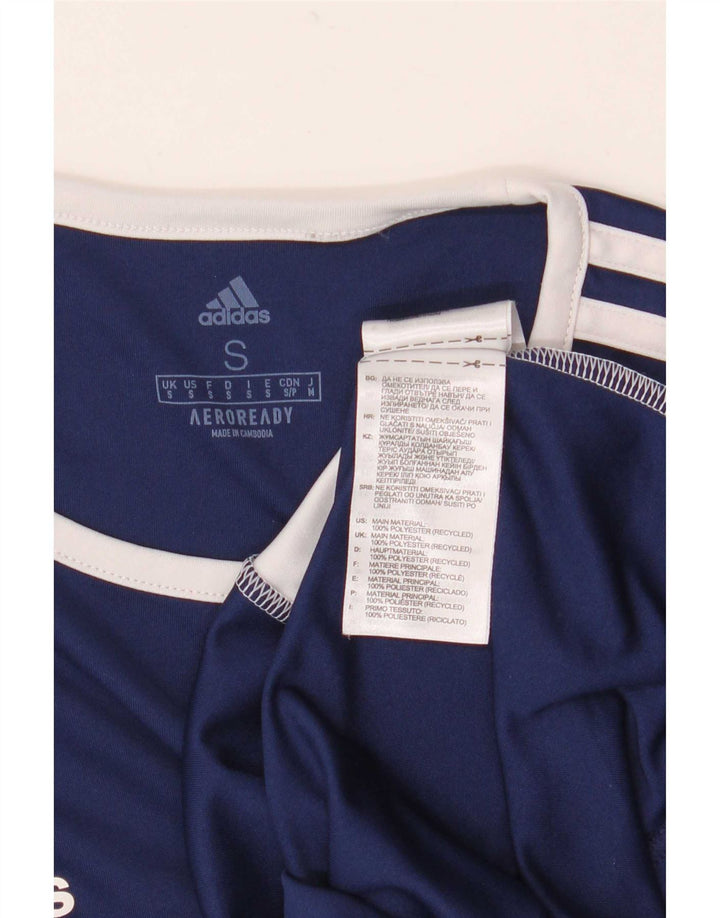 Adidas Herren Aeroready T-Shirt Top Small Marineblau Colourblock Polyester