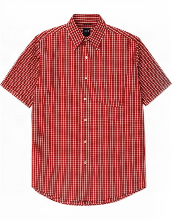 Gap Herren Kurzarmhemd Small Red Gingham