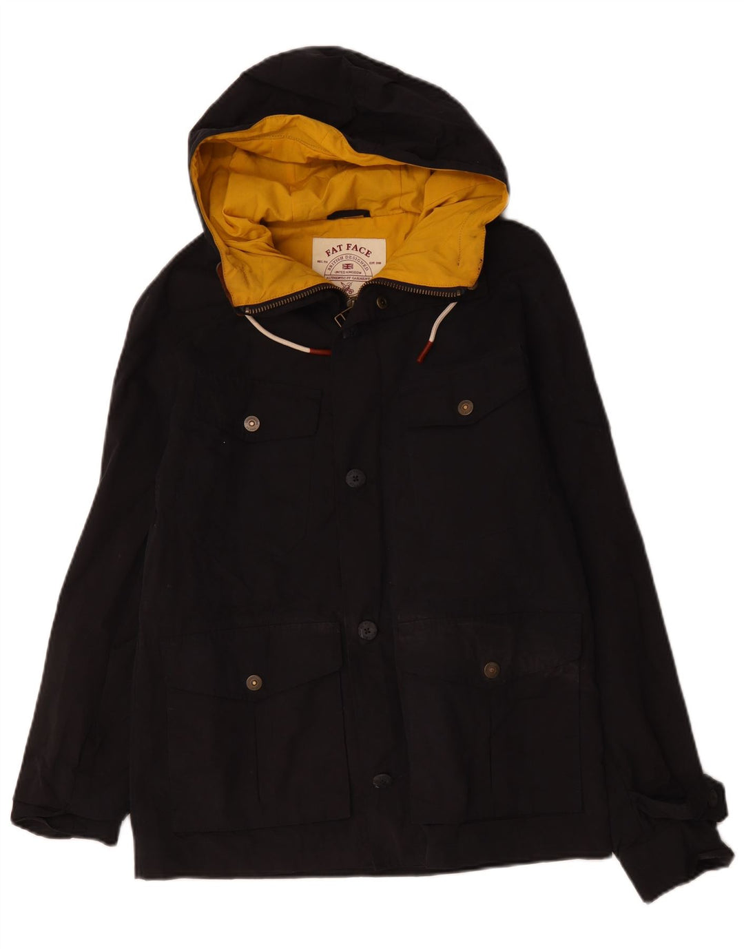 Fat Face Herren-Utility-Jacke mit Kapuze, UK 36, Größe S, Marineblau, Polyester