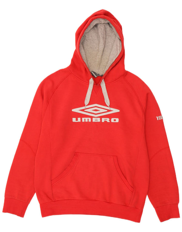 Umbro Herren Graphic Hoodie Pullover 2XL Rote Baumwolle