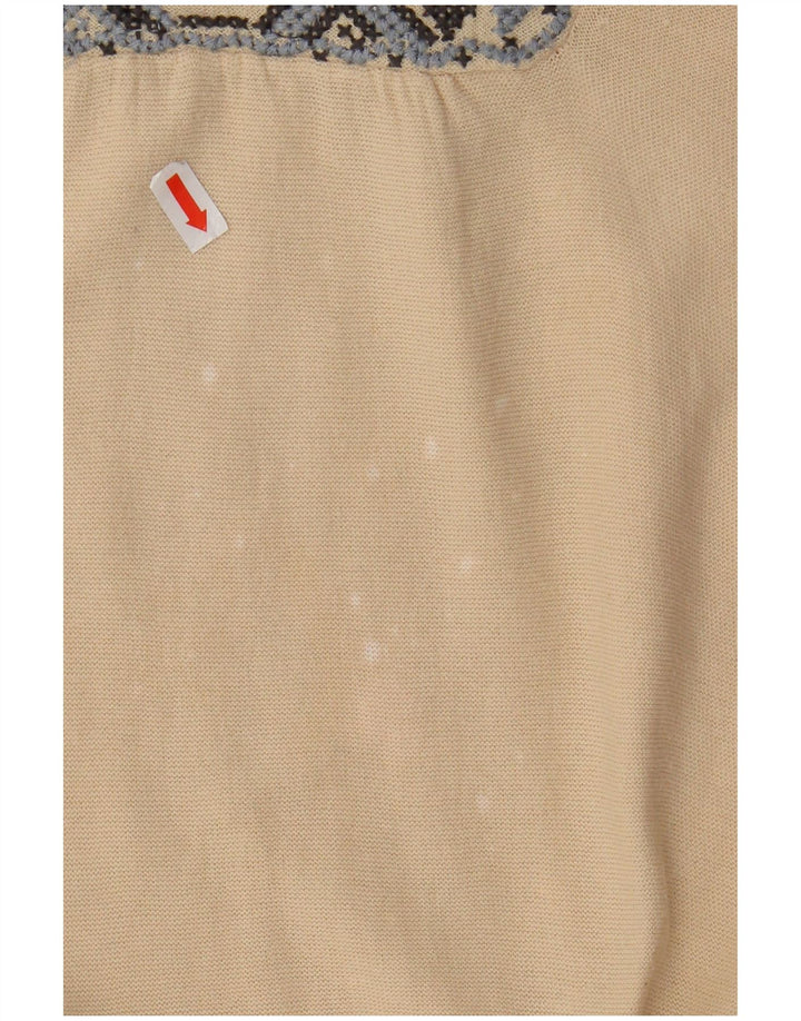 Monsoon Damen Blusenoberteil UK 14 Mittelbeige Fair Isle