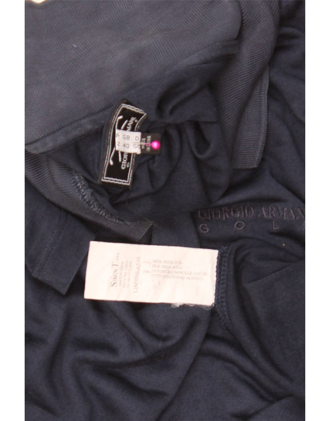 GIORGIO ARMANI Herren Poloshirt IT 50 Medium Marineblau Seide
