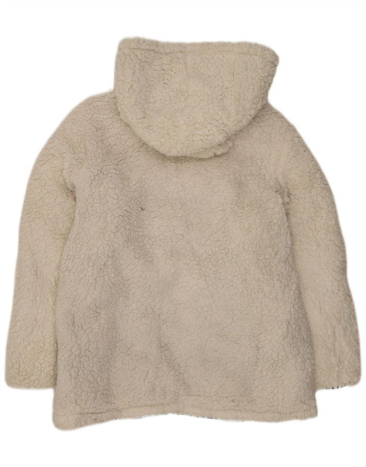 Reebok Womens Hooded Reversible Wattierte Jacke UK 14 Medium Schwarz Polyester