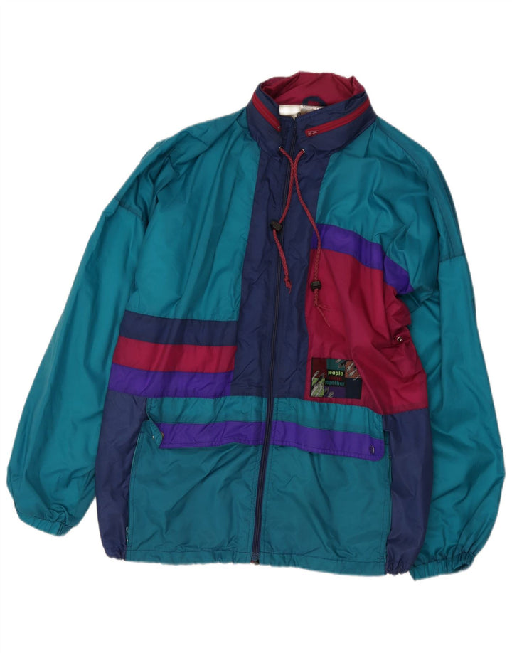 Marcel Clair Herren-Regenjacke mit Kapuze, EU 52/54, groß, blau, Farbblock