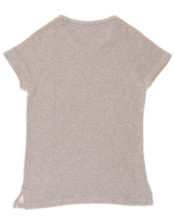 Fred Perry Damen T-Shirt Top UK 10 Small Grau Baumwolle