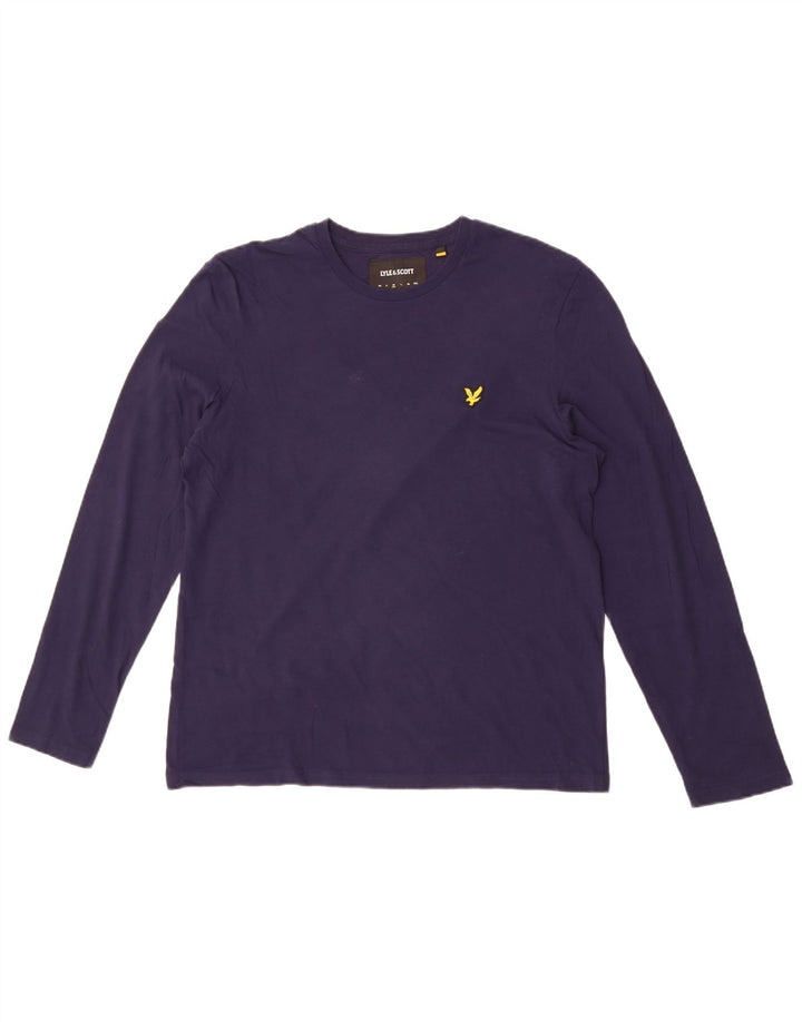 Lyle & Scott Herren-Oberteil aus Baumwolle, langärmelig, mittelmarineblau