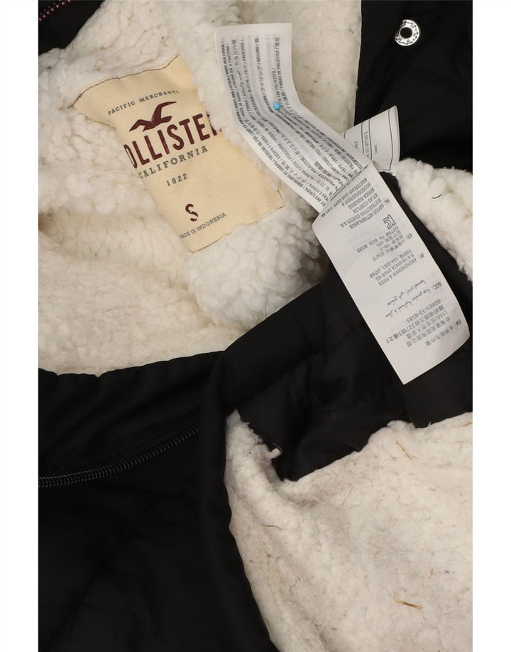 Hollister Wattierte Damenjacke mit Kapuze, UK 10, Größe S, Schwarz
