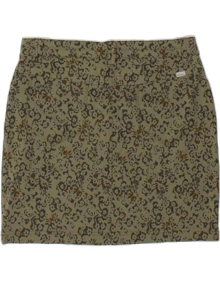 EDDIE BAUER Womens Straight Skirt US 4 Small W32 Green Floral Polyester Vintage Eddie Bauer and Second-Hand Eddie Bauer from Messina Hembry 