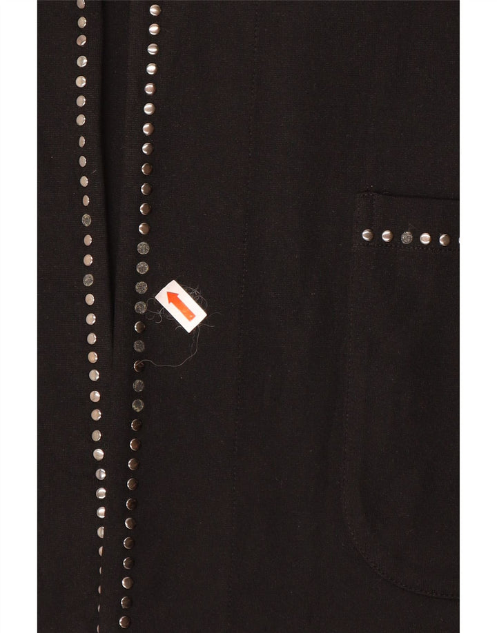 Fiorella Rubino Damen Übergroße offene Blazerjacke UK 14 Mittelschwarz