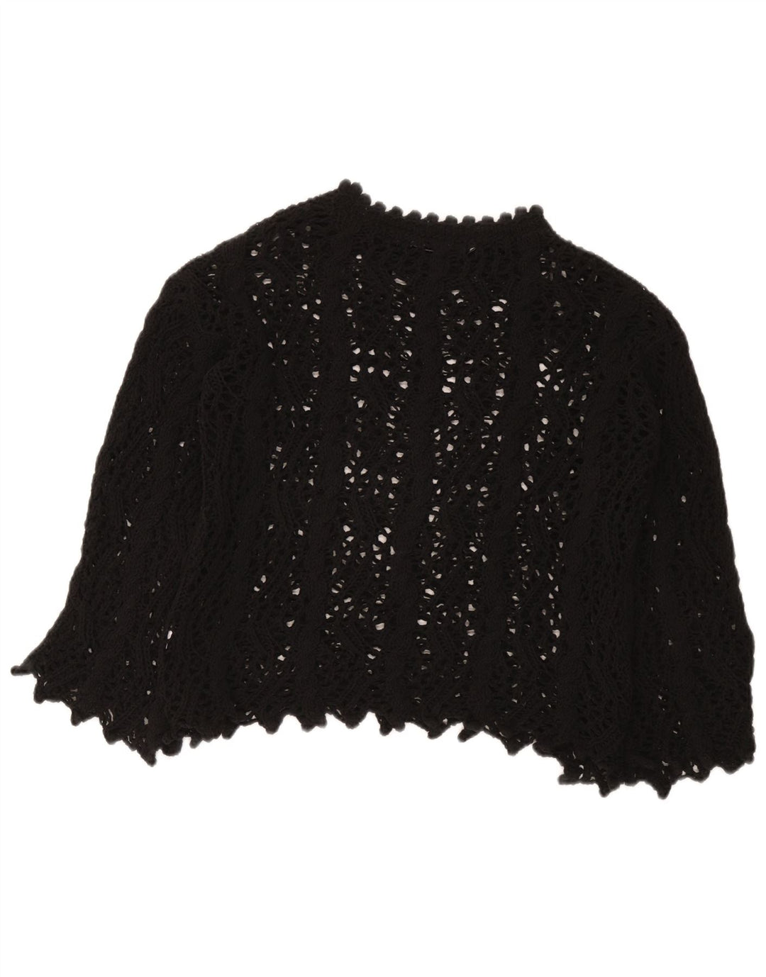 Zara Damen Häkelbluse Top UK 10 Small Schwarz