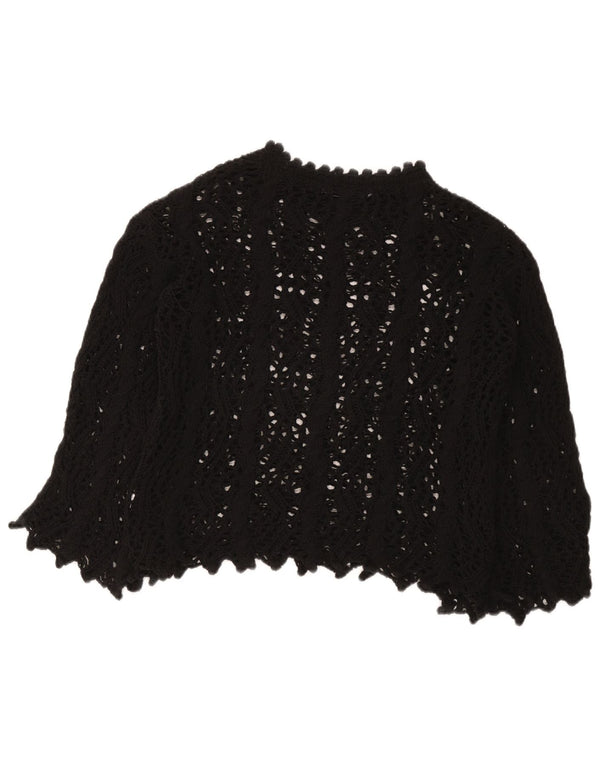 Zara Damen Häkelbluse Top UK 10 Small Schwarz