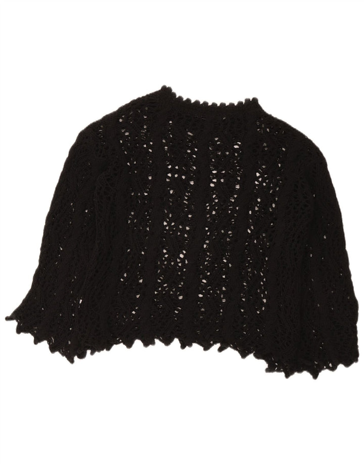 Zara Damen Häkelbluse Top UK 10 Small Schwarz