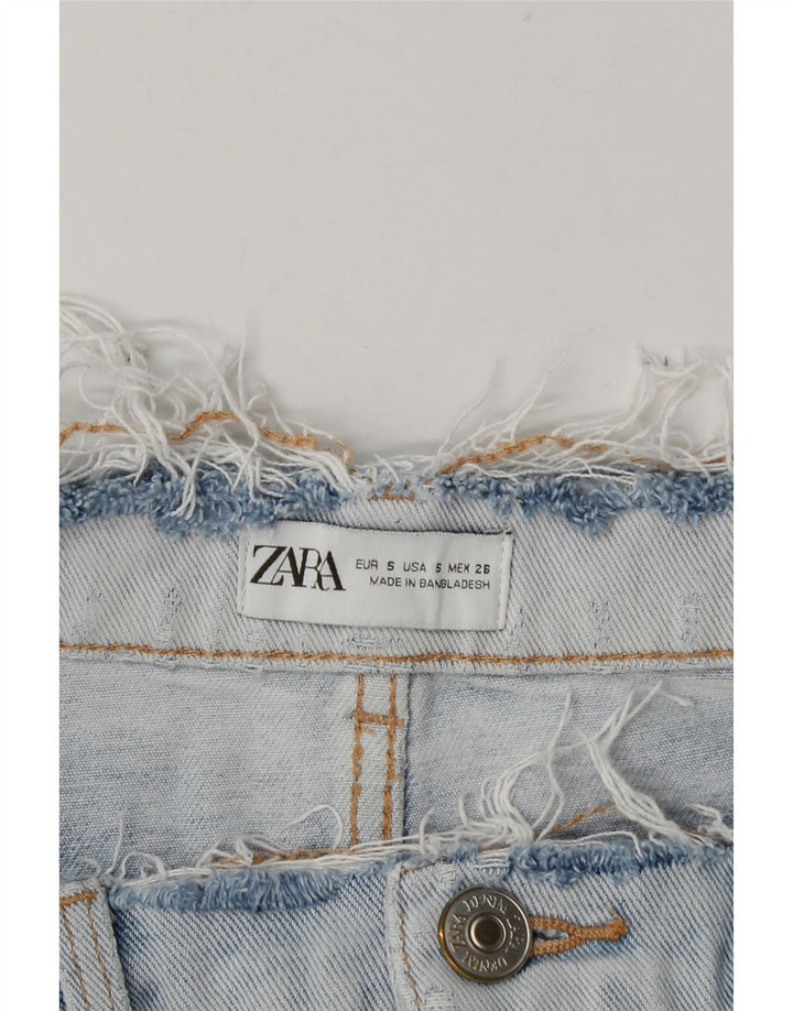Zara Damen-Jeansrock mit hoher Taille, Größe S, W26, Blau