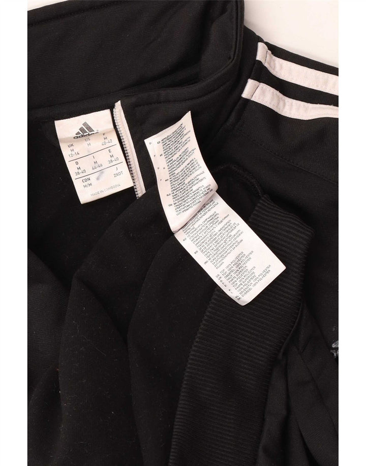 Adidas Damen Trainingsanzug Top Jacke UK 12/14 Medium Schwarz Polyester