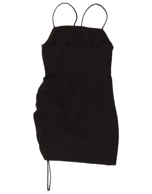 Zara Damen Ärmelloses, figurbetontes Kleid UK 6 XS Schwarz Polyester