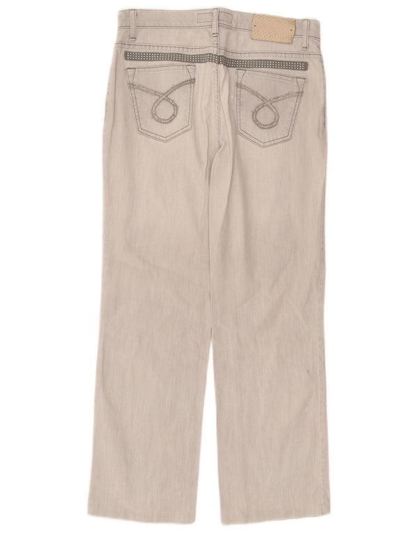 Trussardi Damen Straight Jeans W30 L27 Graue Baumwolle