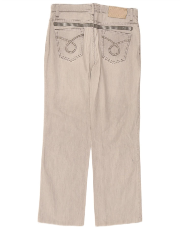 Trussardi Damen Straight Jeans W30 L27 Graue Baumwolle