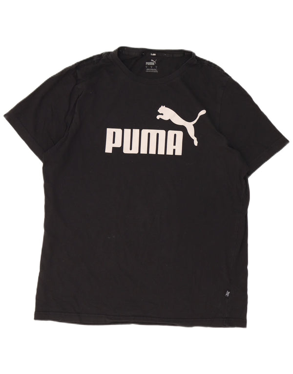 PUMA Herren Graphic T-Shirt Top Large Schwarz Baumwolle