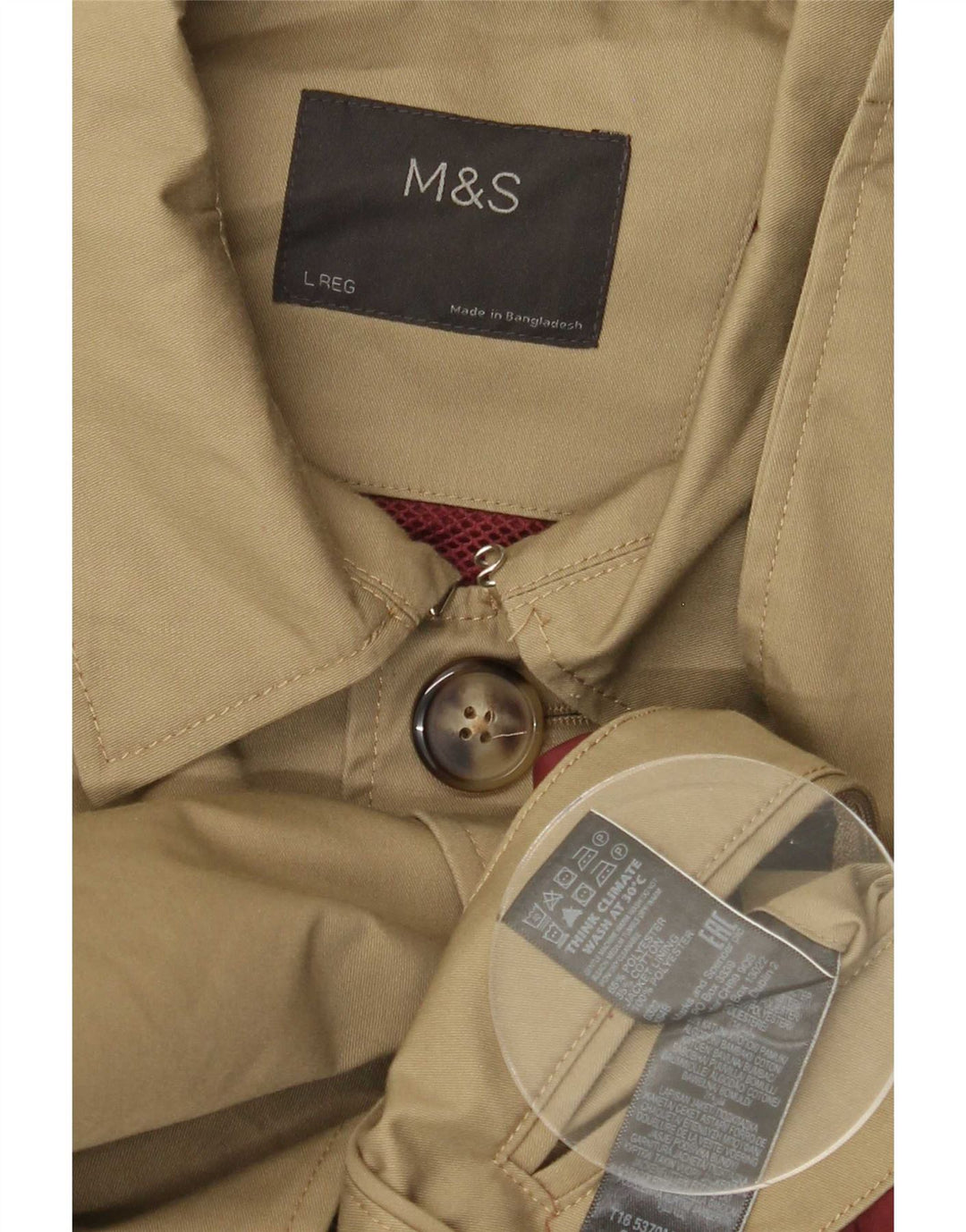 Marks & Spencer Herrenmantel UK 40 Large Khaki Polyester