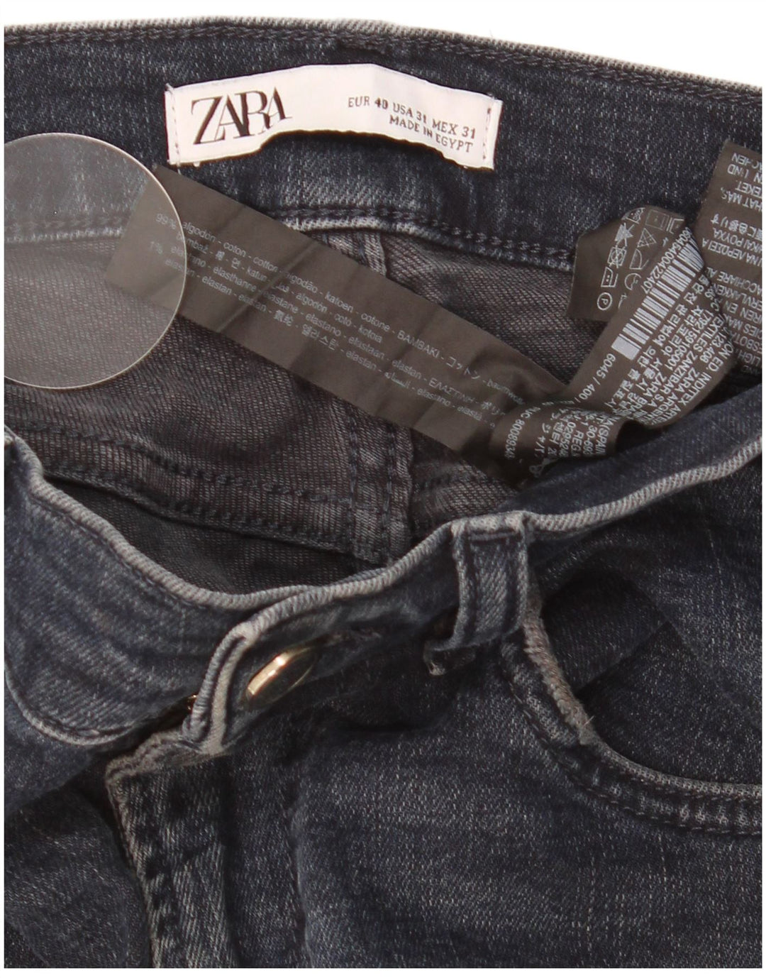 Zara Herren Slim Jeans EU 40 Medium W31 L28 Marineblau Baumwolle