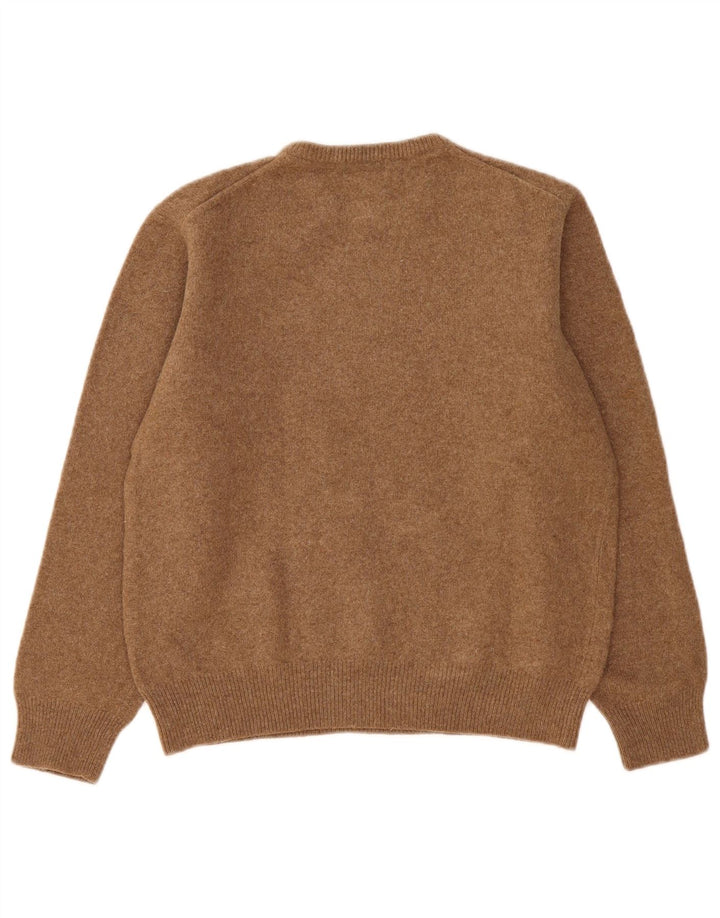 Gant Jungen-Pullover mit Rundhalsausschnitt, 15–16 Jahre, groß, beige Lammwolle