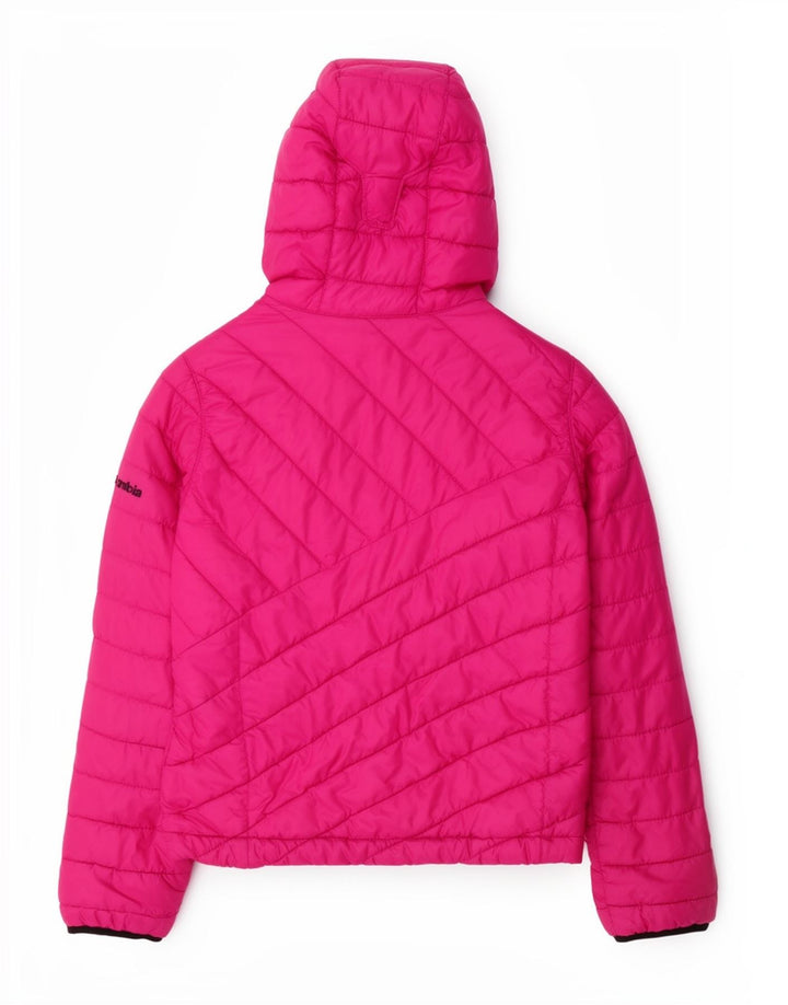 Columbia Mädchen-Kapuzenjacke, gepolstert, 7–8 Jahre, Größe S, rosa, Polyester
