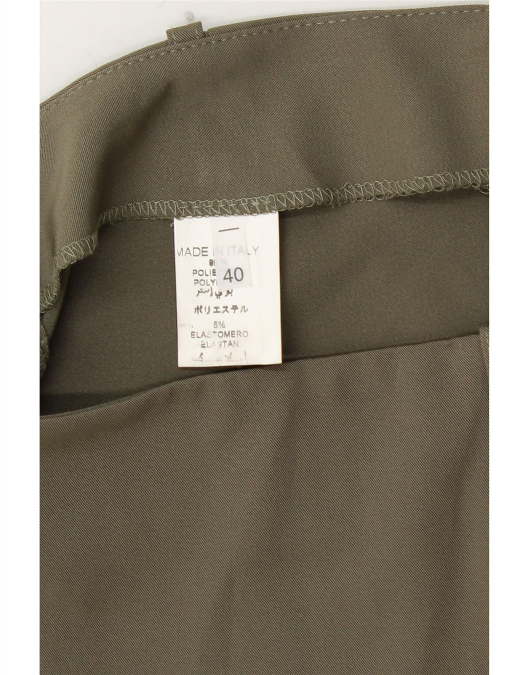 VINTAGE Damen Minirock mit niedriger Taille IT 40 Small W28 Khaki Polyester