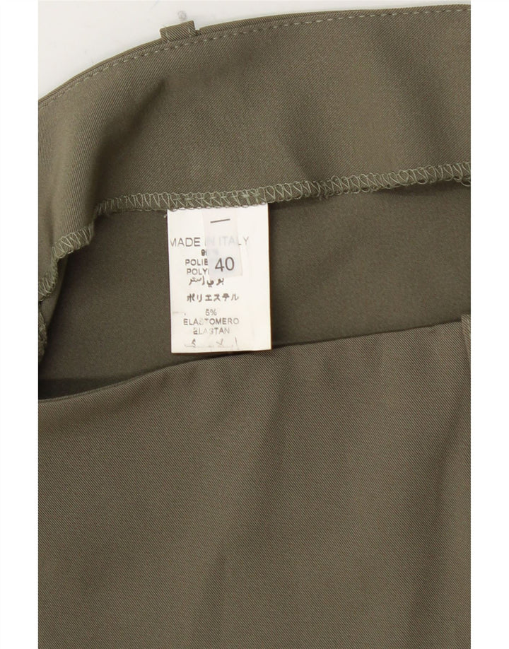 VINTAGE Damen Minirock mit niedriger Taille IT 40 Small W28 Khaki Polyester